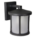 Artisan Round Coastal Outdoor Wall Mount - Frosted - Black